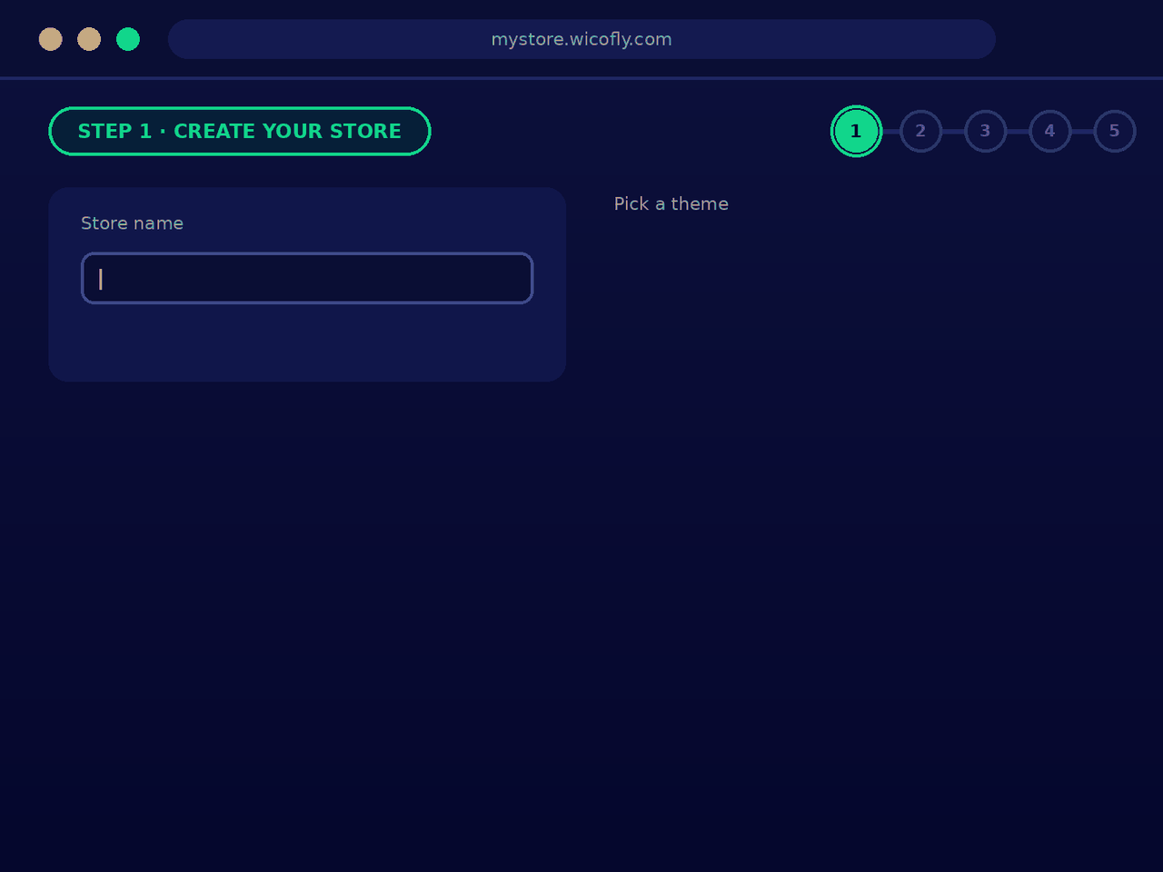 Wicofly store dashboard demo